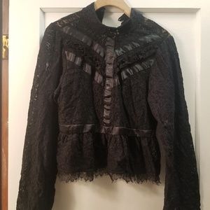 Long sleeve lace blouse